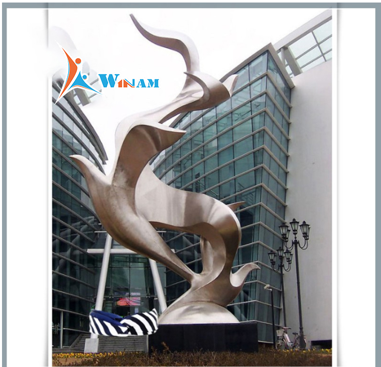 Contemporary Garden Stainless Steel Flying Bird Sculpture for sale