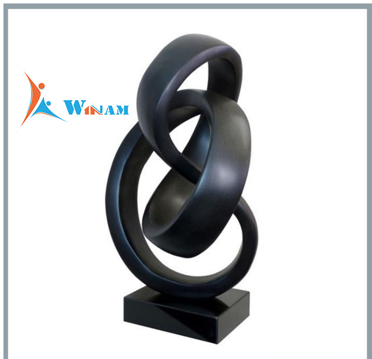 Modern Bronze Sculpture Abstract Shape Interior Decor