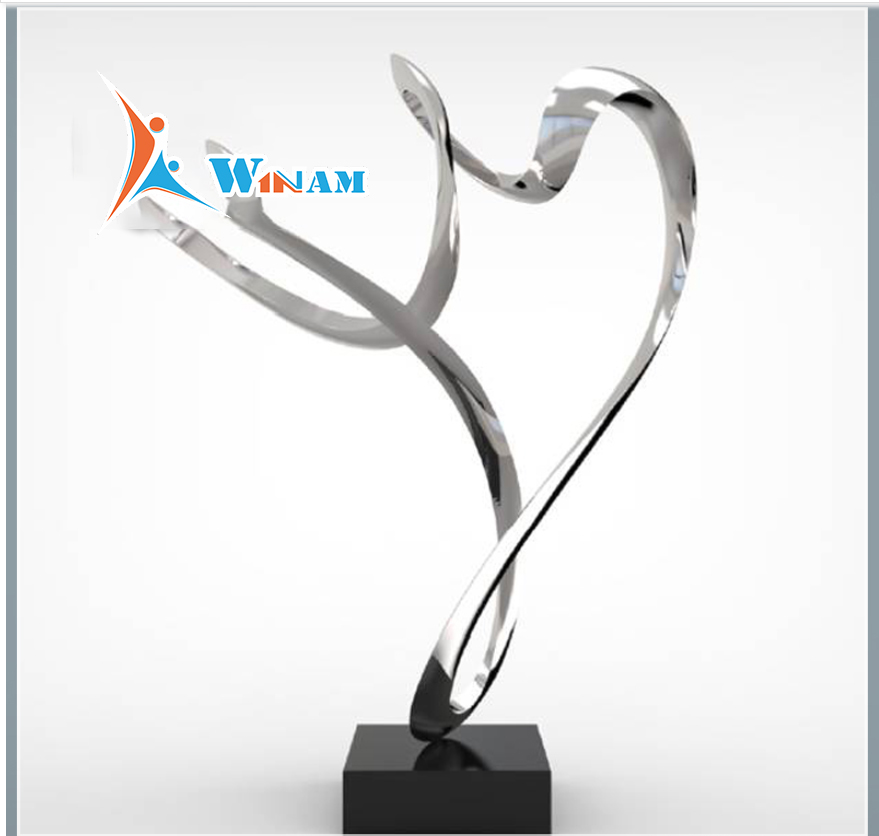 Modern stainless steel abstract art sculpture for indoor decoration