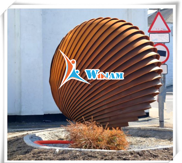 Decorative fashion China metal shell ball corten steel art and craft