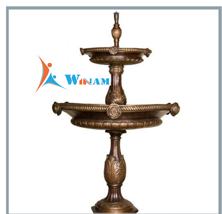 Vintage Two Layers Hotel Use Brass Water Fountain