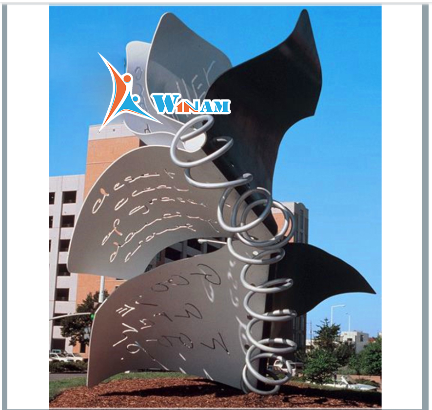 Large abstract stainless steel garden decorative sculpture