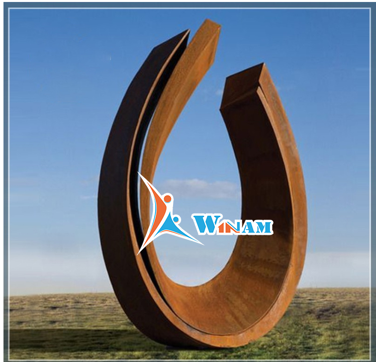 Large Outdoor Square Landscape Decoration Corten Steel Sculpture for sale