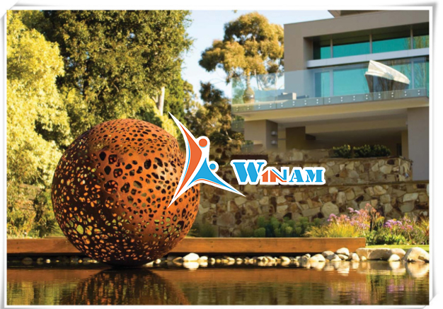 Handicraft delicate hot new product corten steel carved ball