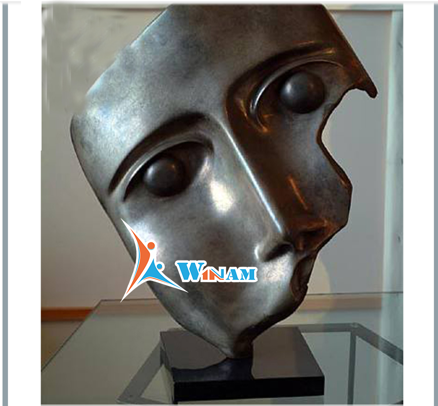 Life Size Bronze Metal Figure Face Sculpture