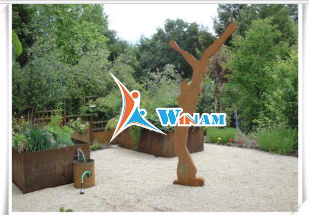 Outdoor decoration corten steel tree sculpture