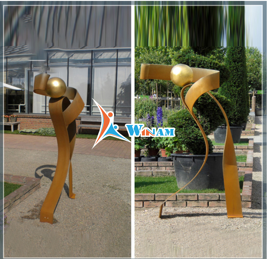 Garden Corten Steel Golf Abstract Figure Sculpture