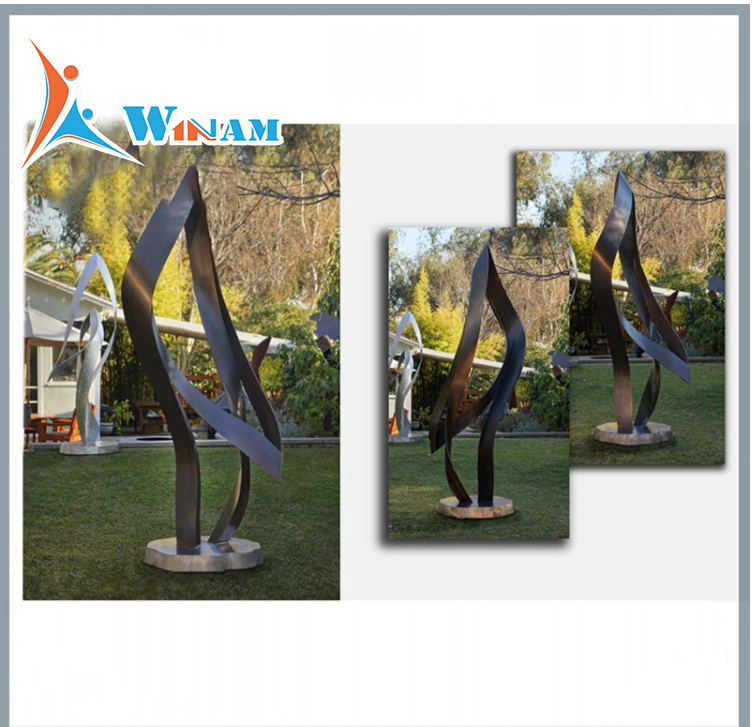 Abstract famous art stainless steel garden sculpture