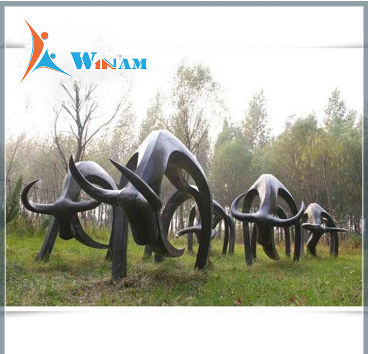 Garden landscape design copper life size bull statue