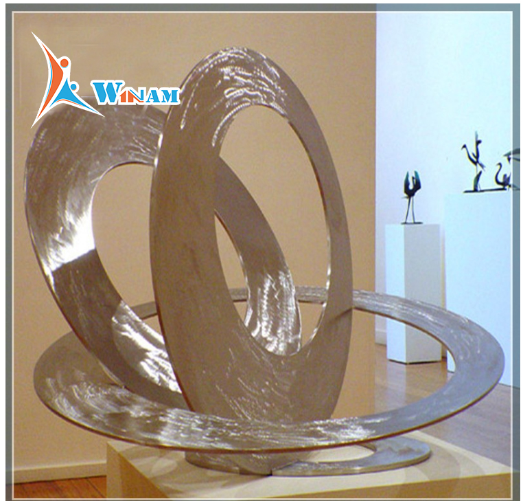 Modern home art stainless steel brushed sculpture