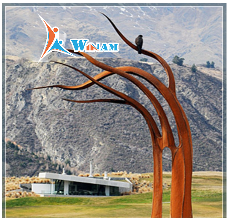 Modern Outdoor Corten Steel Attractive Tree Sculpture
