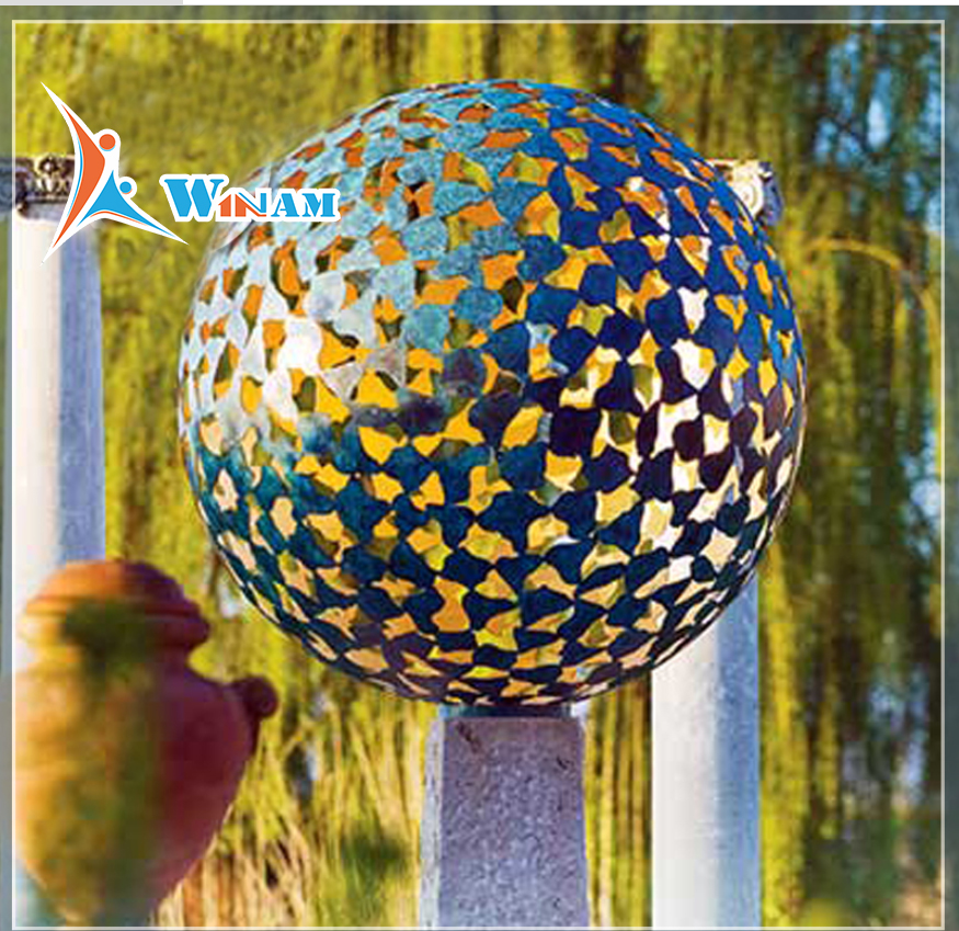 Stainless Steel Hollow Sphere Modern Decoration Sculpture For Sale