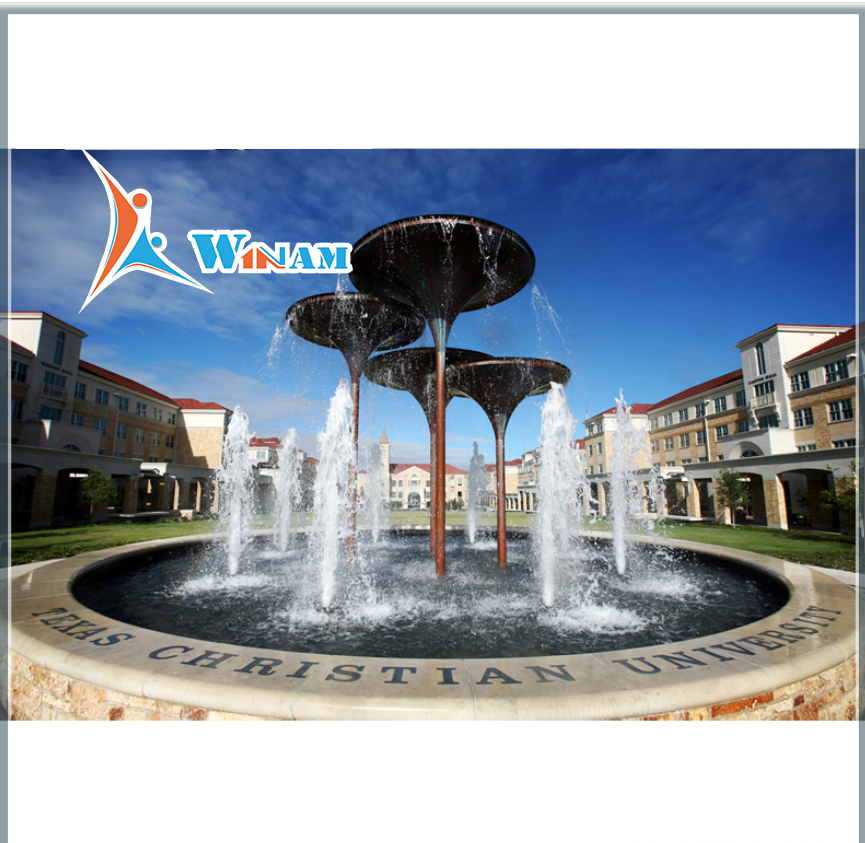 Large outdoor water fountain stainless steel sculpture