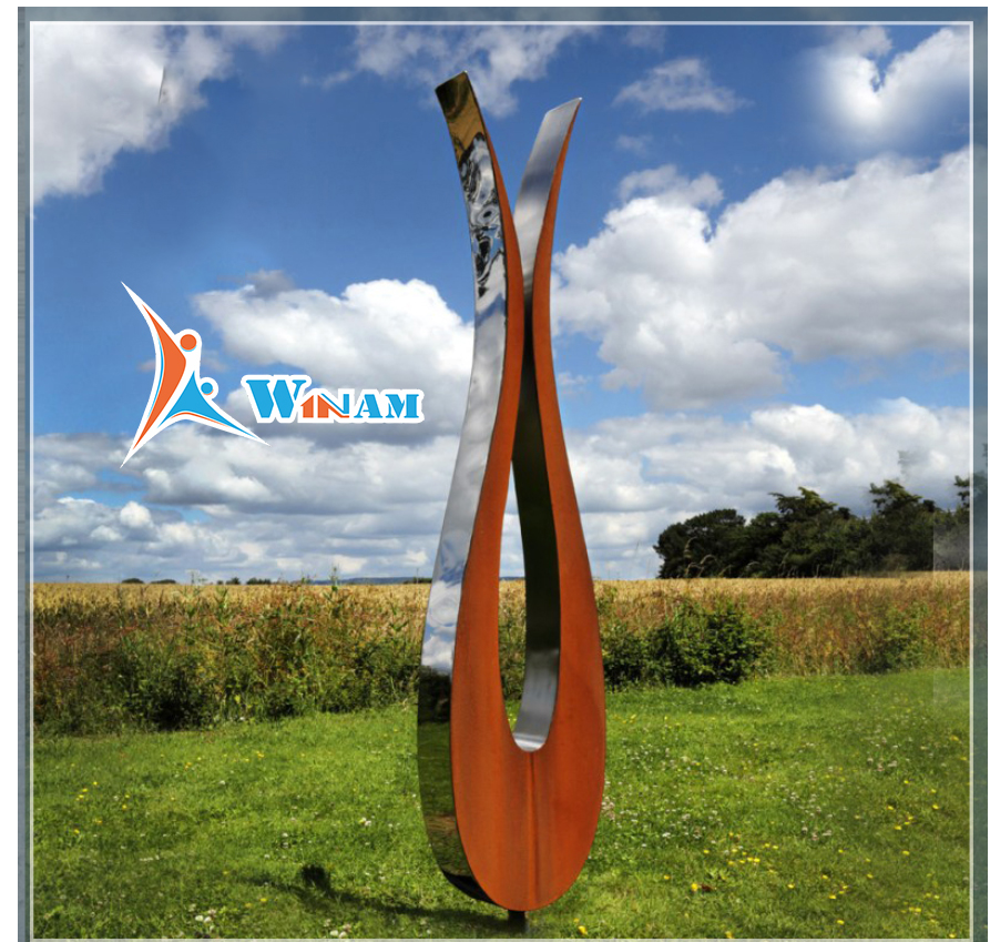 Outdoor modern steel sculpture for garden deocration