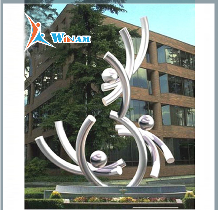 Modern stainless steel weightlessness abstract garden sculpture