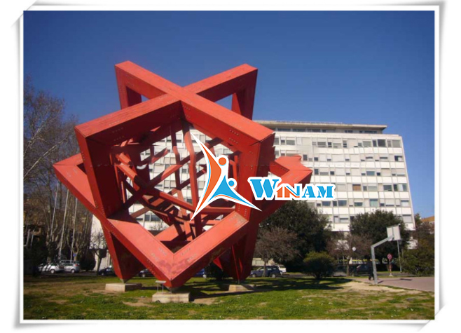 Modern Large Outdoor Sculpture Stainless Steel Red Cube Sculpture