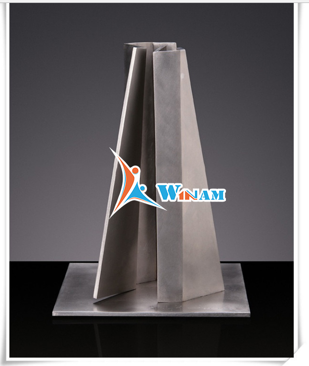 Contemporary stainless steel indoor sculpture