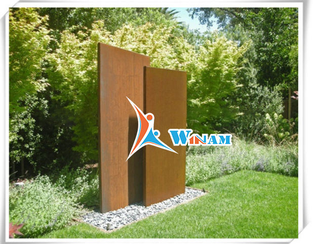 Contemporary decorative garden signs corten steel sculpture