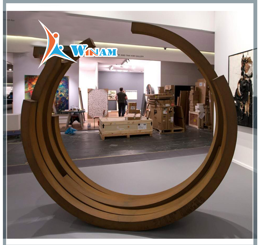 Large Semicircle Corten Steel Abstract Garden Sculpture