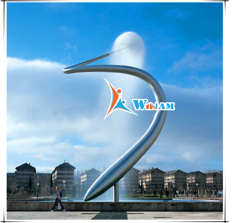 Modern Large Stainless Steel Serpent Sculpture