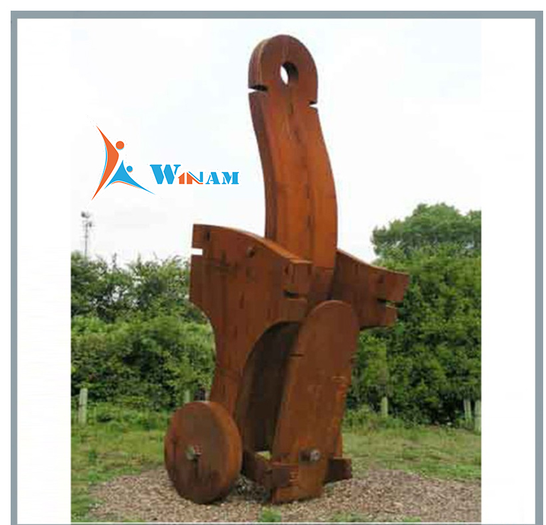 Modern large city decor garden corten steel sculpture