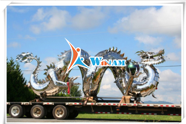 Large Outdoor Decoration Stainless Steel Chinese Dragon Sculpture