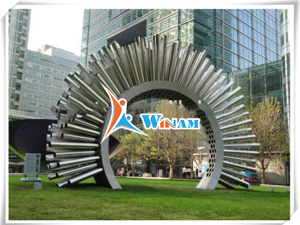 Giant Stainless Steel Abstract Flower Sculpture City Landscape