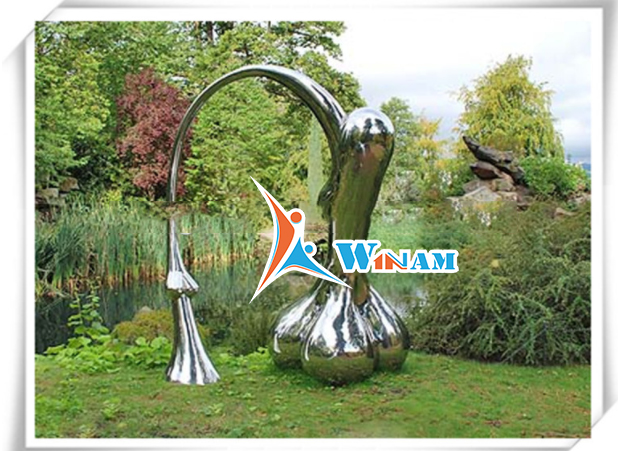 Polished abstract tree decorative stainless steel sculpture
