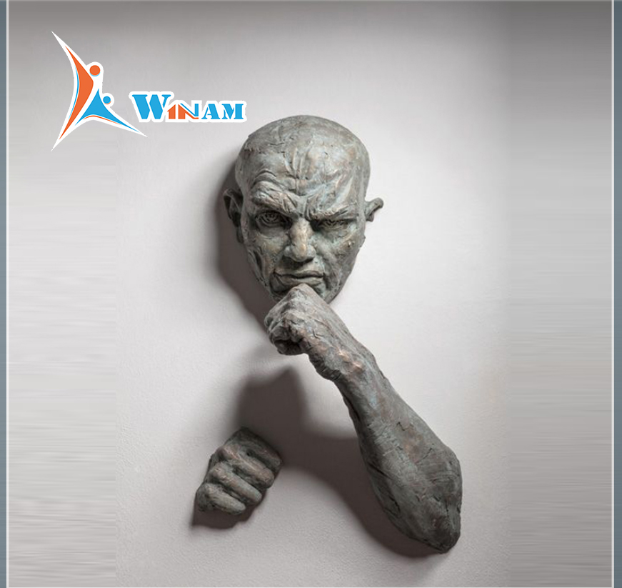 Interior wall decoration bronze african sculpture