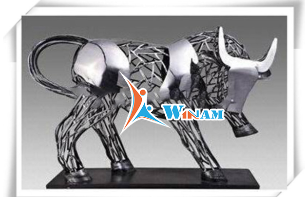Metal garden decorative stainless steel animal cow statue