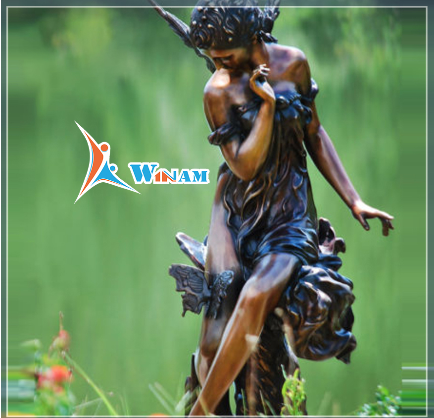 Antique popular life size angel bronze statues