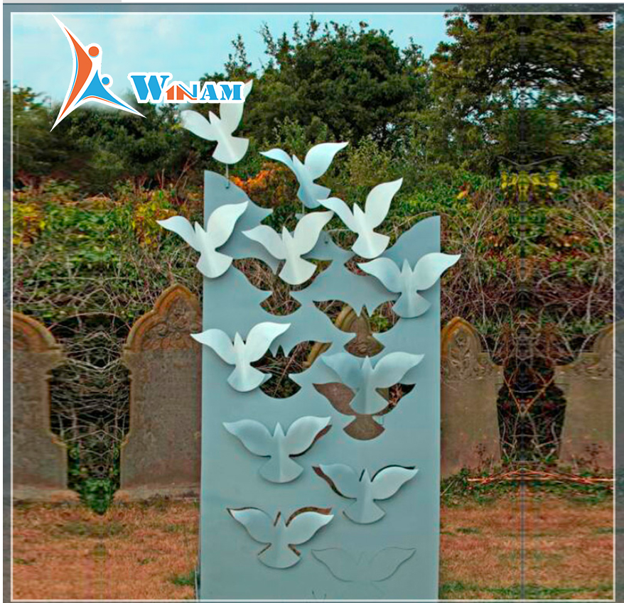 Outdoor Art Decoration Urban Bird Stainless Steel Statue For Sale