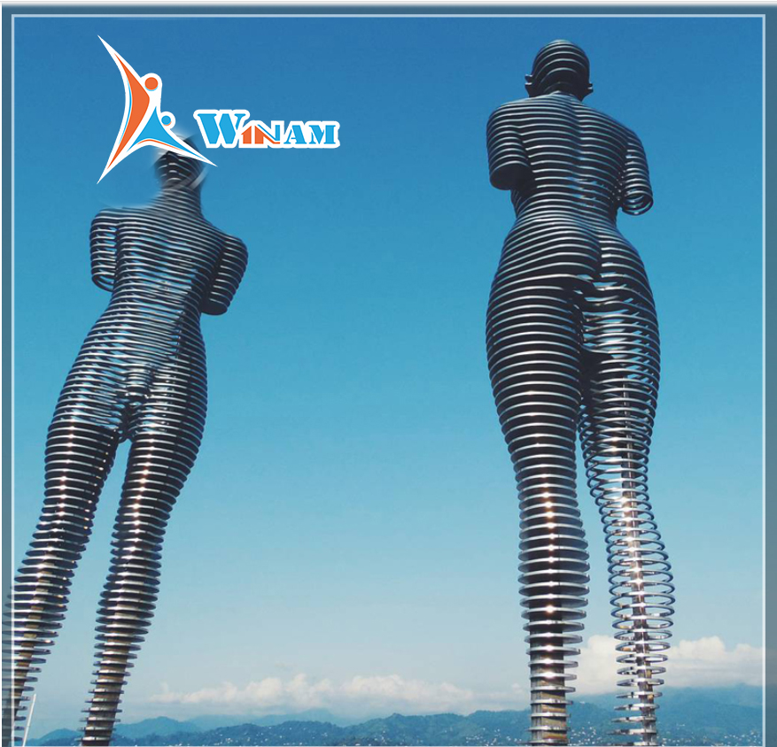 Outdoor Stainless Steel Large Figure Sculpture