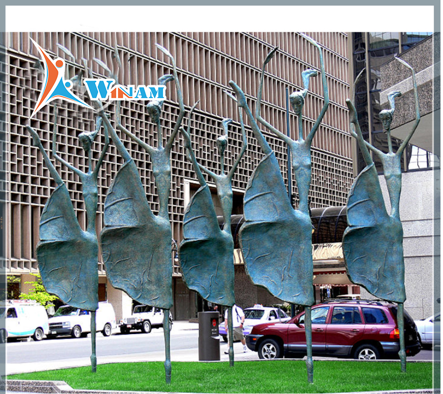 Garden decor art brass ballet dancer large outdoor statues