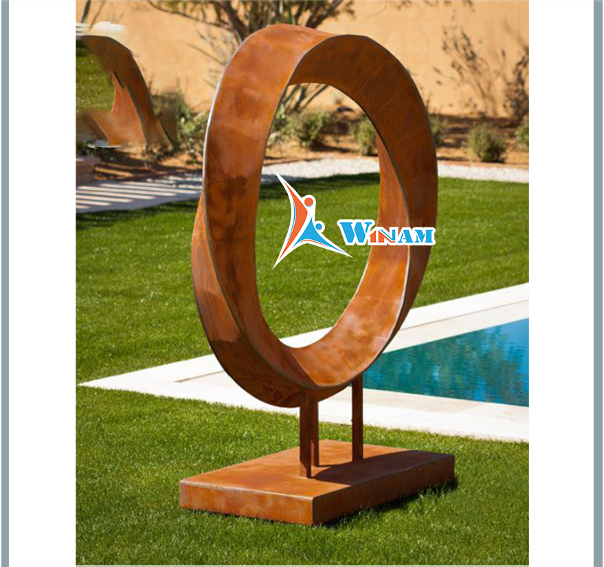 Outdoor garden corten steel sculpture
