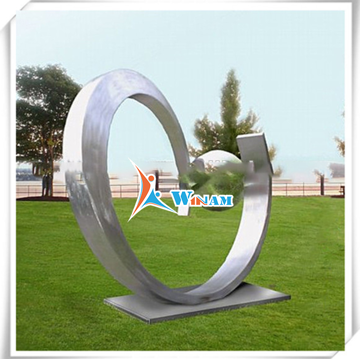 2015 New Art Design Stainless Steel Heart-shaped Sculpture Park Landscape