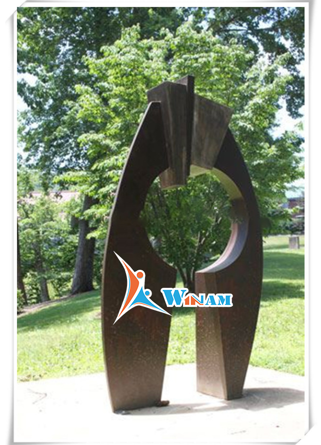 Modern bending art corten steel garden sculpture