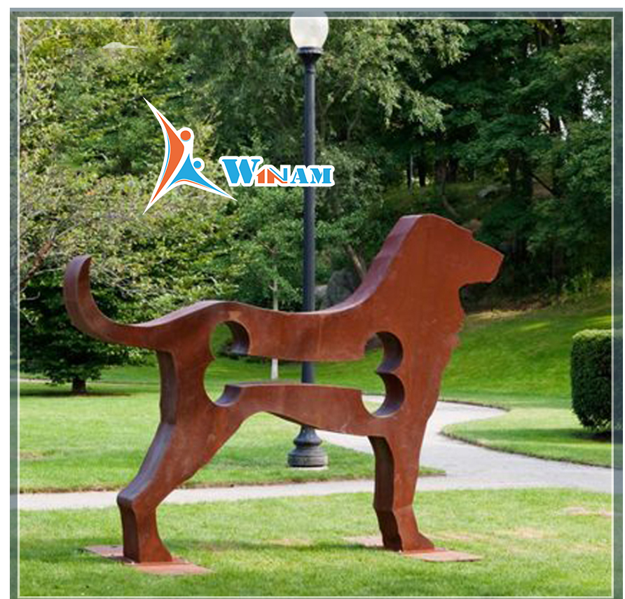 Handmade metal art life-size animal sculpture