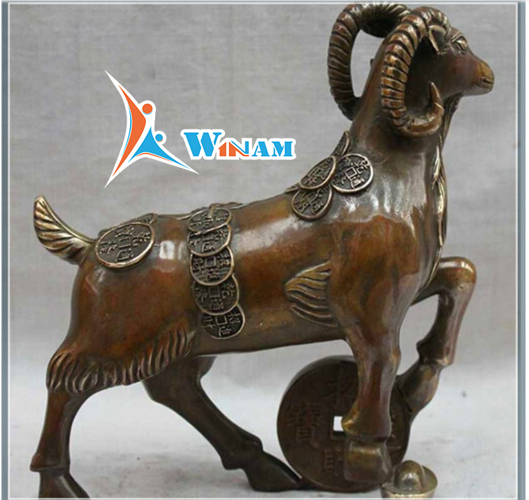 Home Decoration Brass Goat Art Work