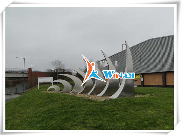 Hot wrought sculpture metal plant sword stainless steel garden decor