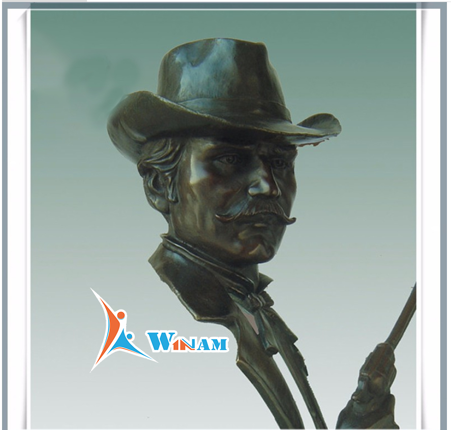 Casting Bronze Human Head Man Statue