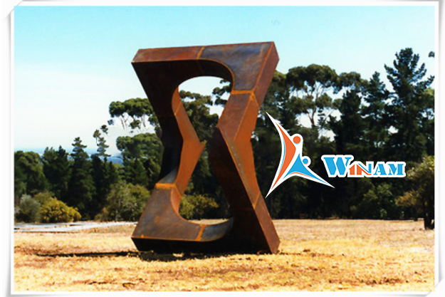 Modern large welding corten steel outdoor decor sculpture