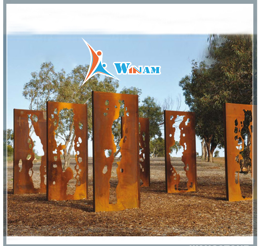 Abstract custom garden rusty decorative laser cut panels