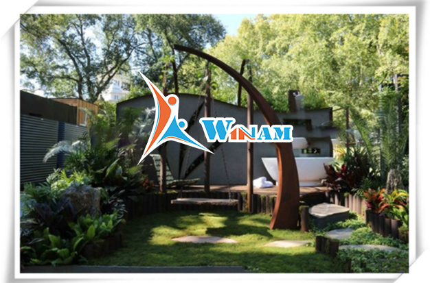 Contemporary bending art corten steel art sculpture