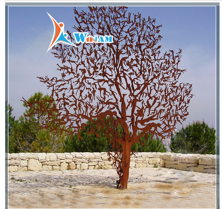 Tree shape lightweight metal decorative garden modern corten fencing