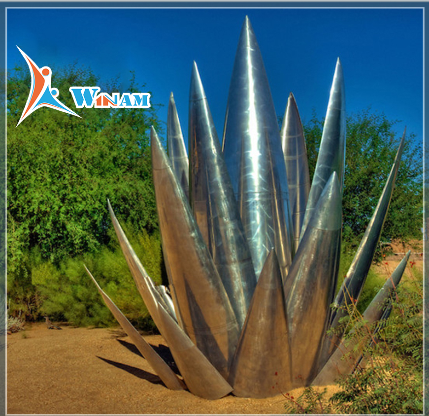High quality garden ornaments metal aloe vera plant sculpture
