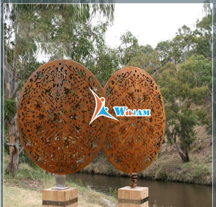New Product Laser Cut Metal Flower Corten Steel Garden Sculpture