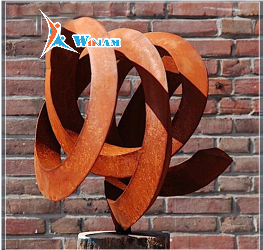 Large Corten Steel Loop Abstract Outdoor Garden Sculpture