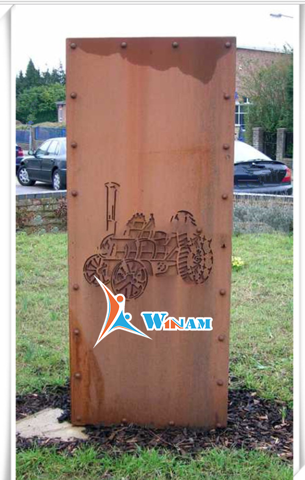 New product shabby chic metal garden corten steel plaque sculpture