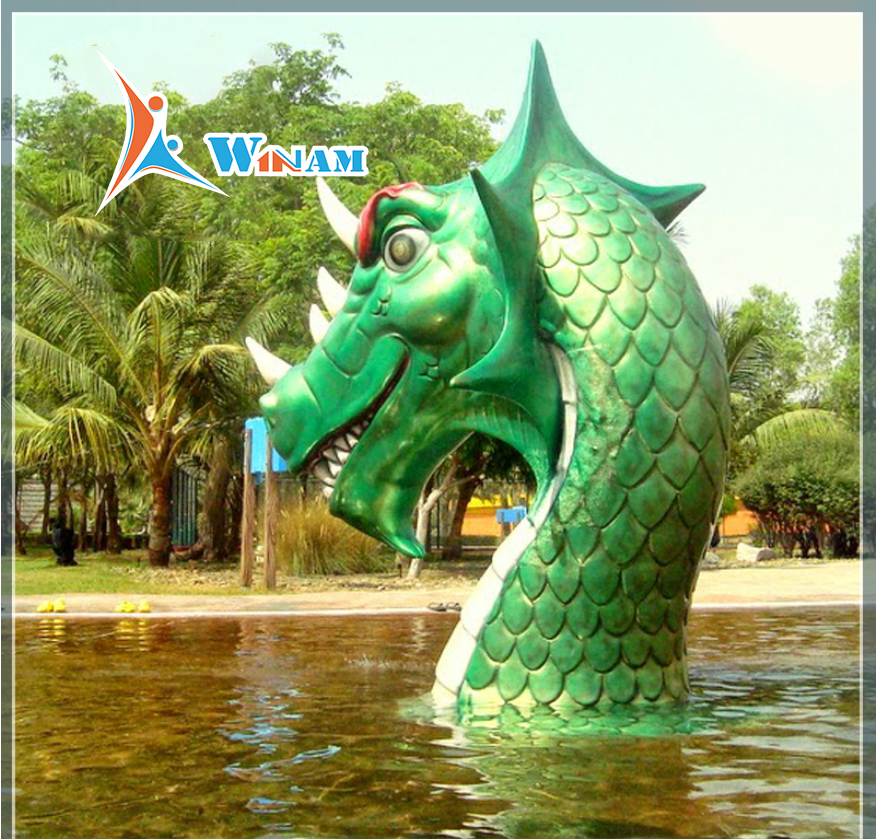 Car painting green stainless steel dragon water fountain